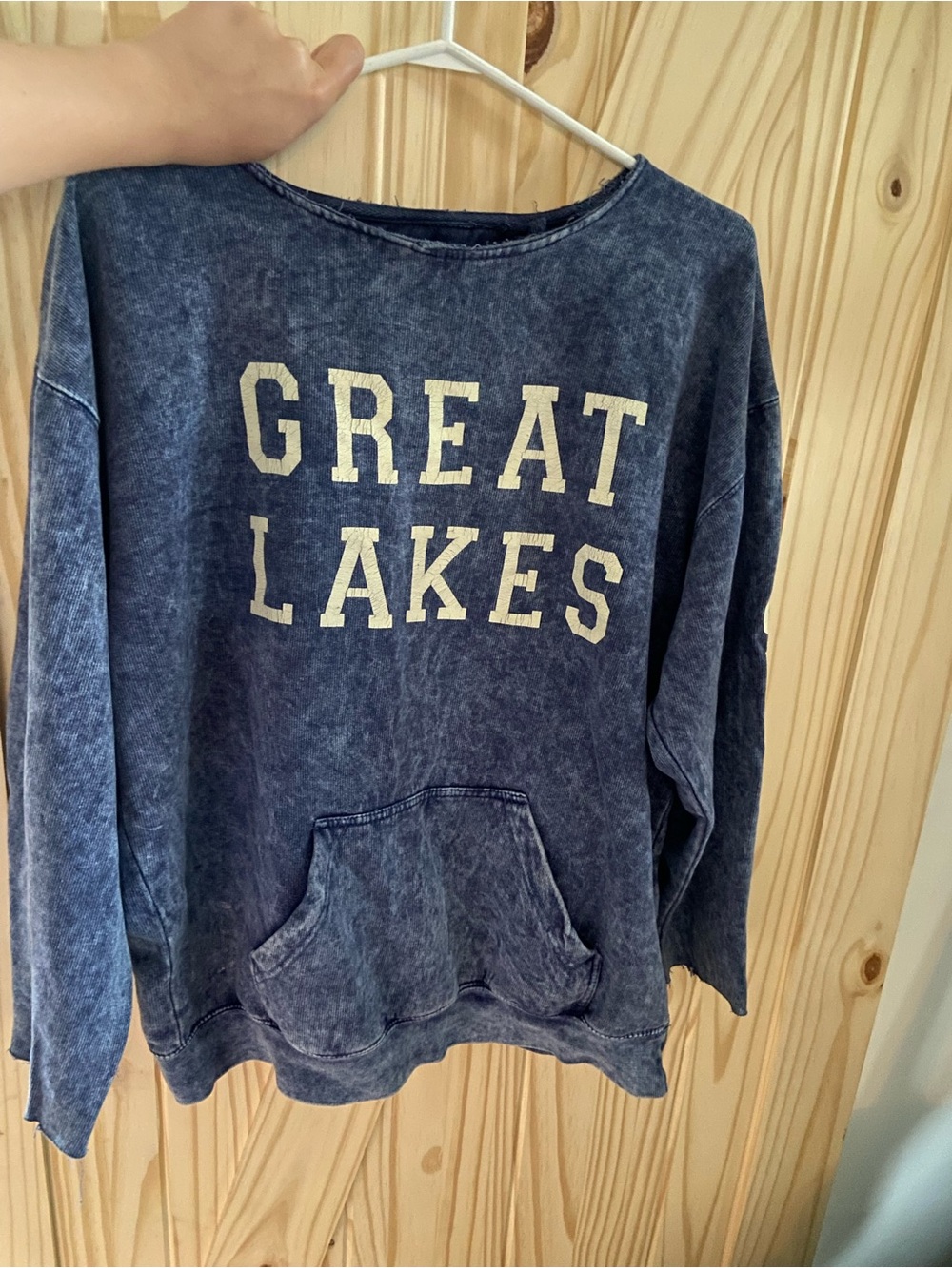 Great Lakes Vintage-Style Washed Navy Sweatshirt